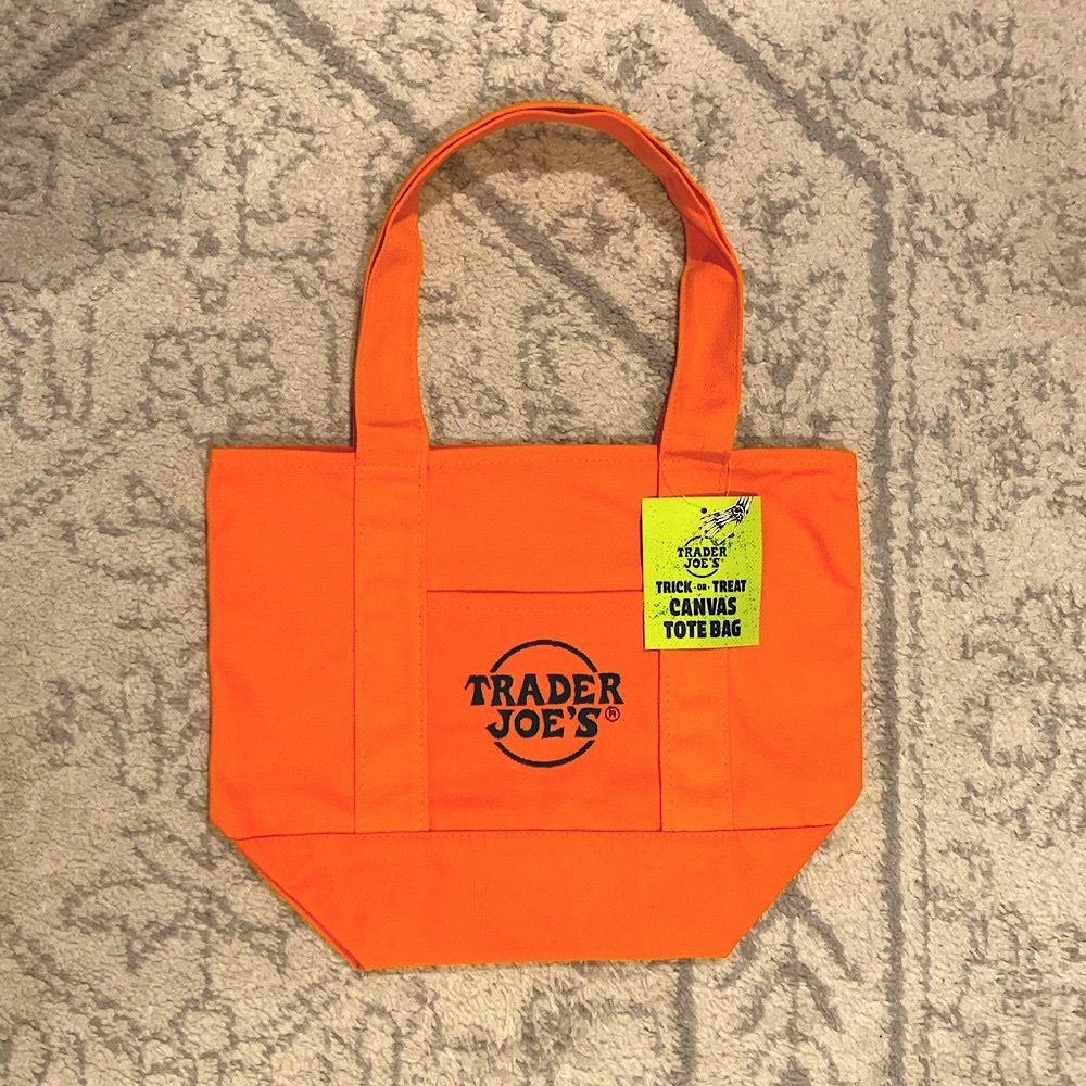 NWT Trader Joe’s Halloween Mini Canvas Bag - Orange